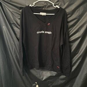 “Create Magic” Black V-neck Sweater